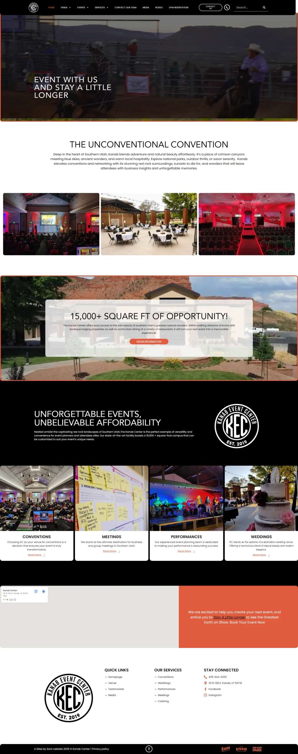 Kanab Center website design