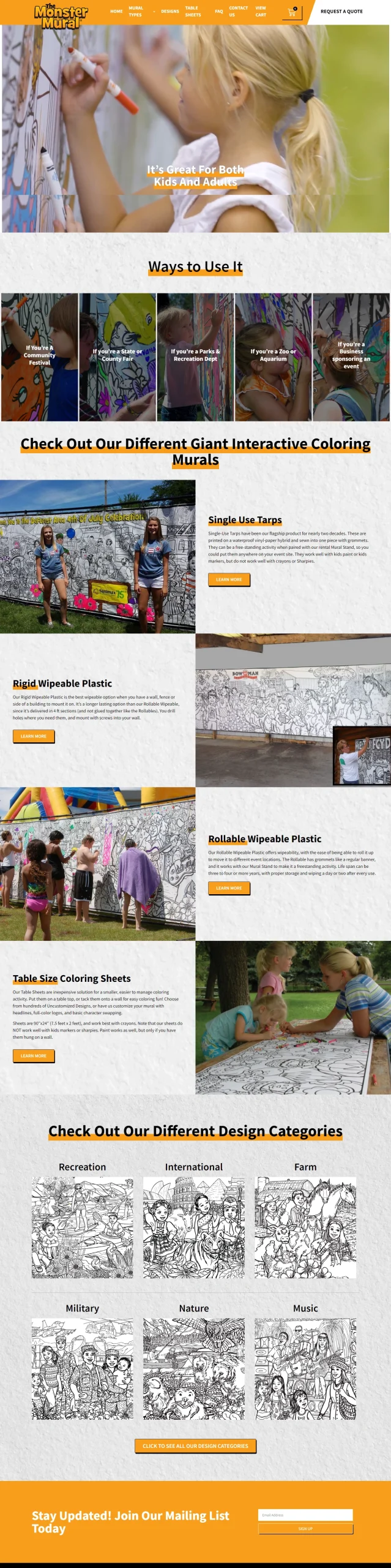 Monster Mural website design