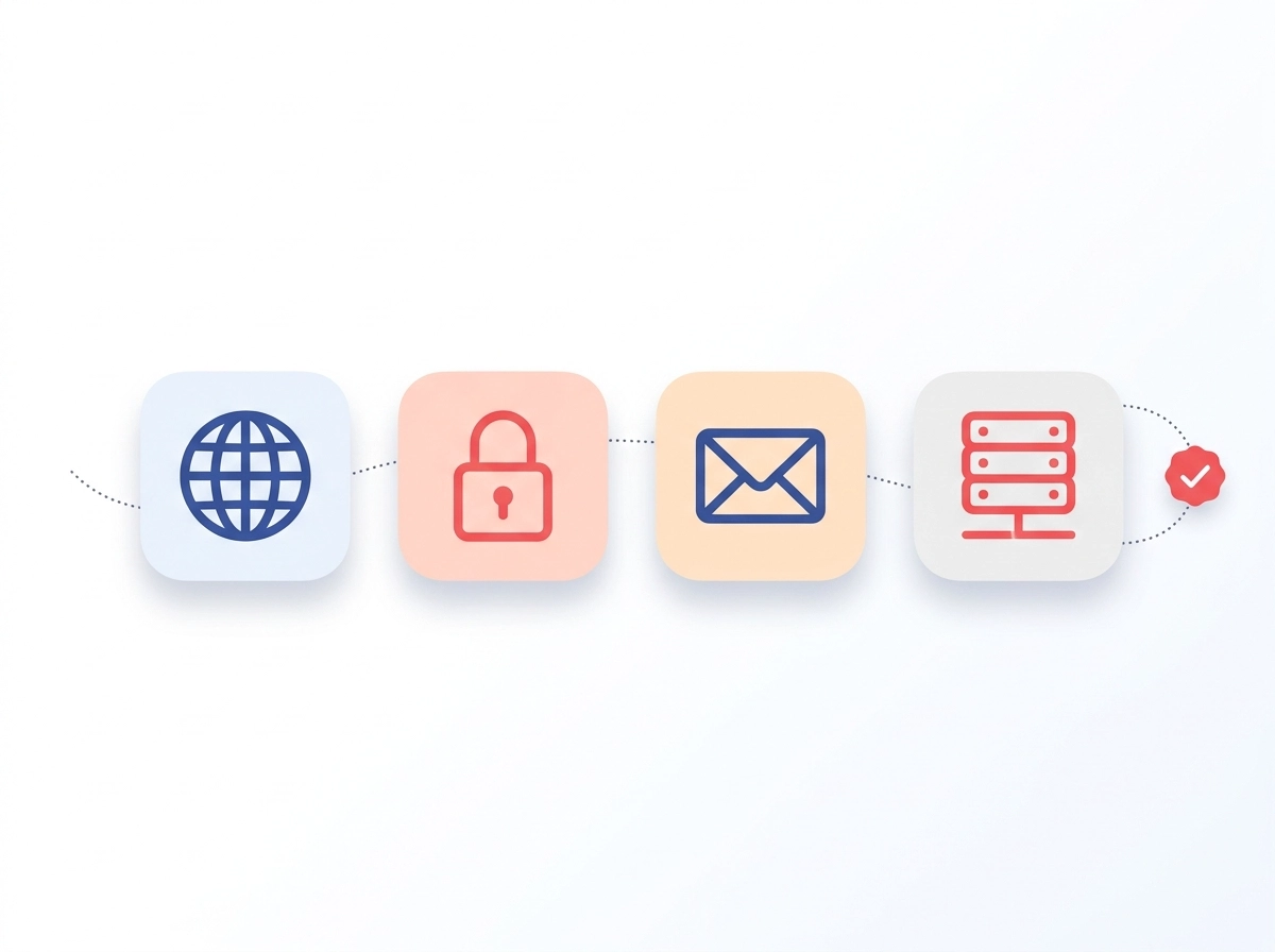 Domain, hosting, and email bundle setup mockup