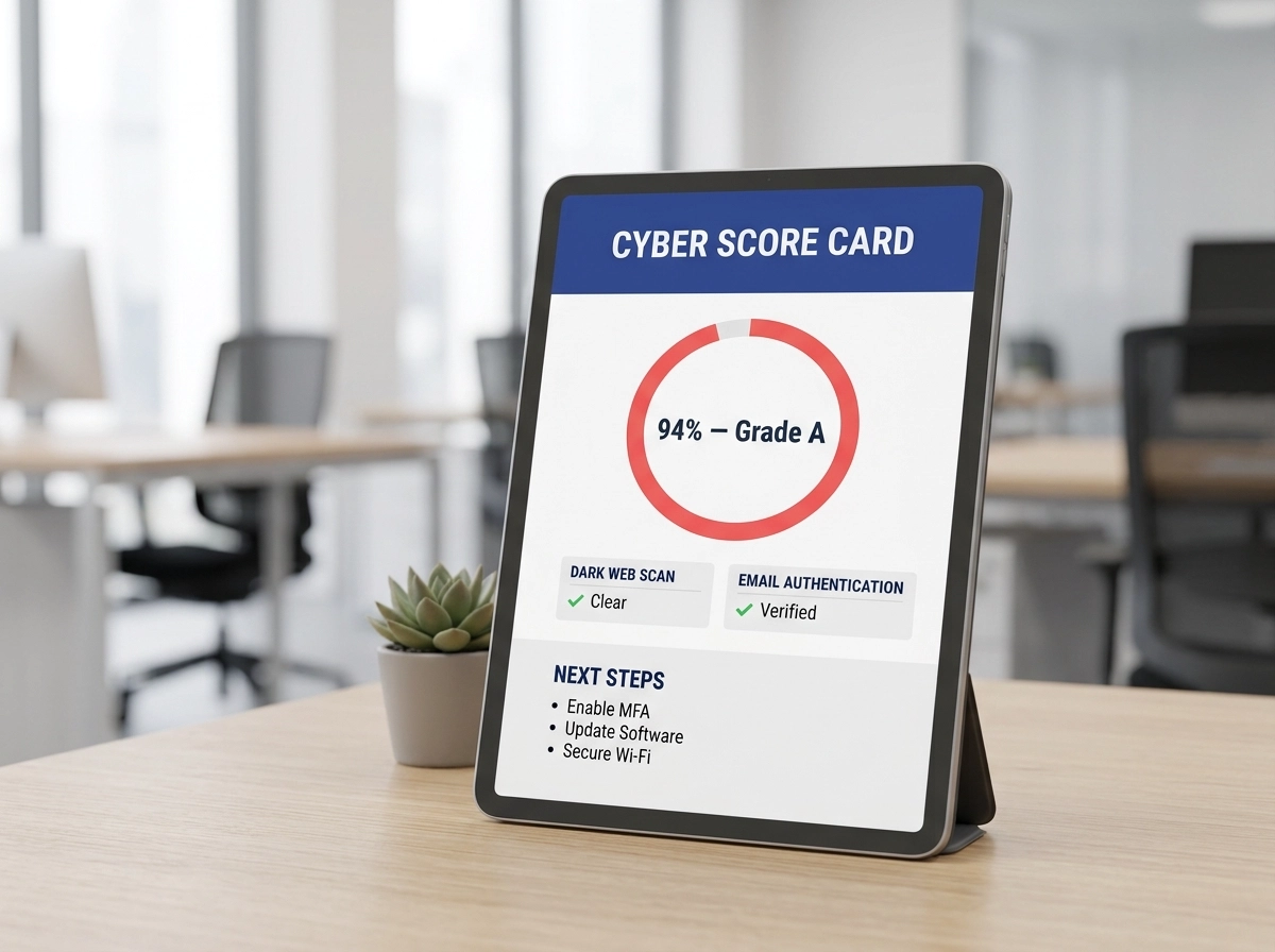Cyber Score Card Digital Footprint and Risk Assessment Report Mockup