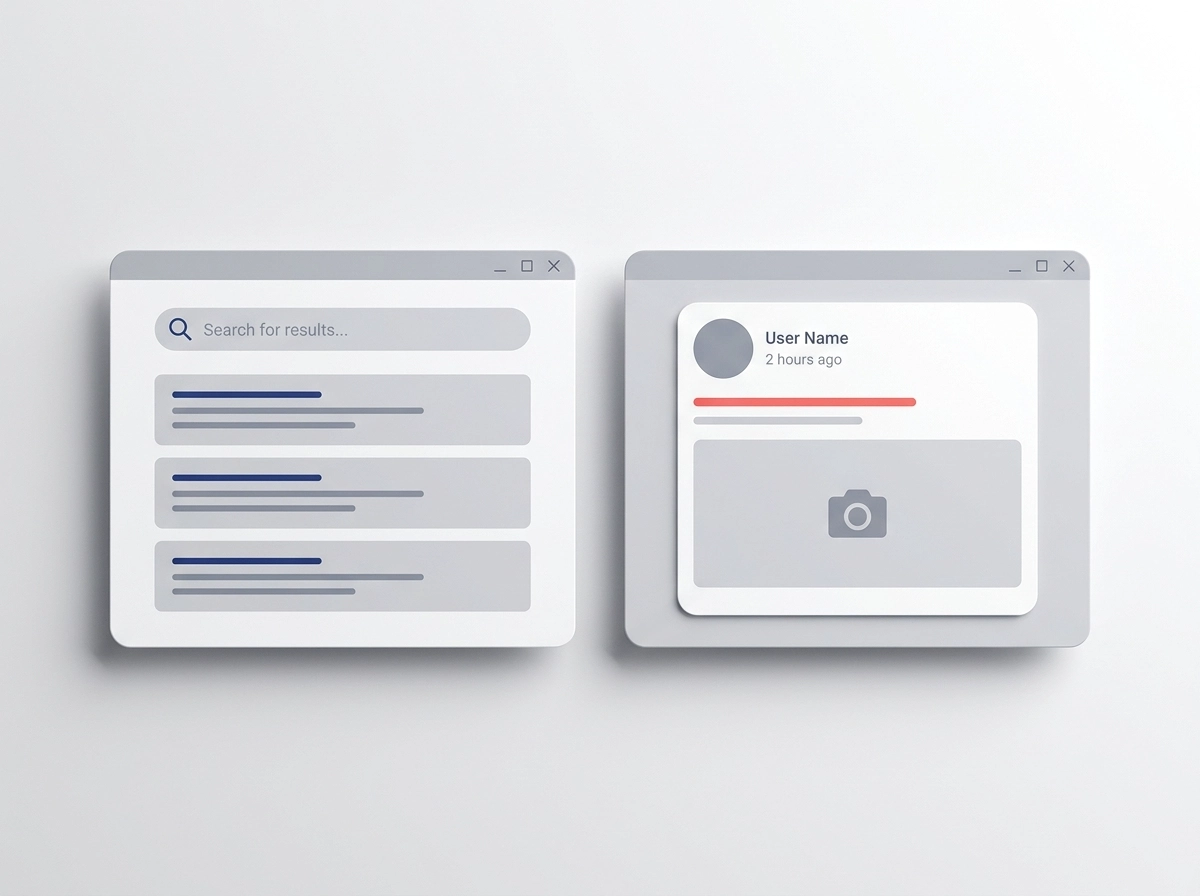 Google search ad and Meta social ad campaign mockups side by side