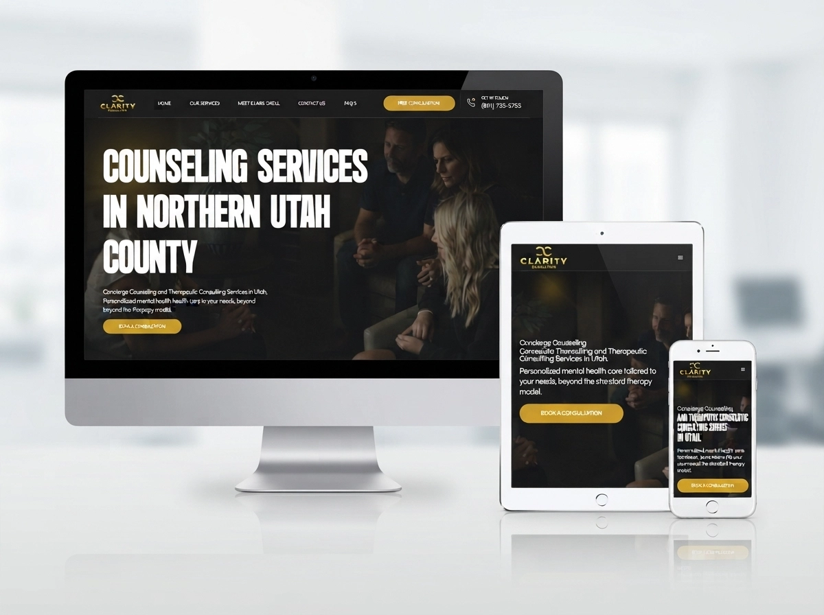 Clarity Consulting and Counseling homepage hero section