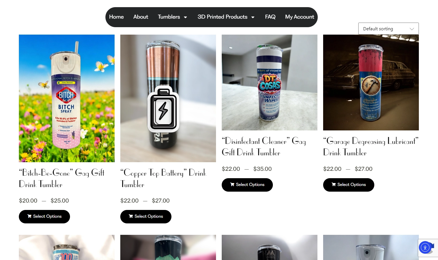 DT Cosas custom tumblers product category page