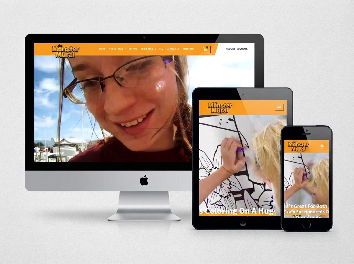Monster Mural homepage hero section