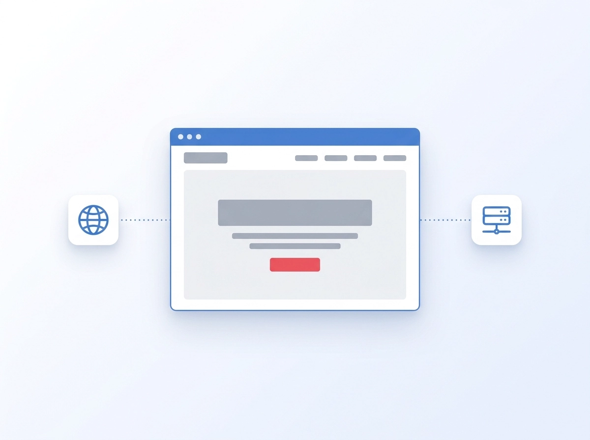 Domain and hosting setup screen for a simple HTML website