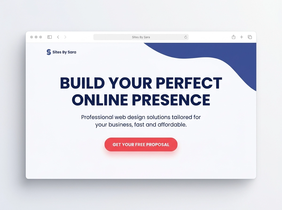 Close-up of a squeeze page hero section with headline and call-to-action button