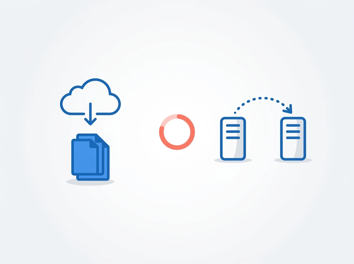 Website backup files and host migration progress screen
