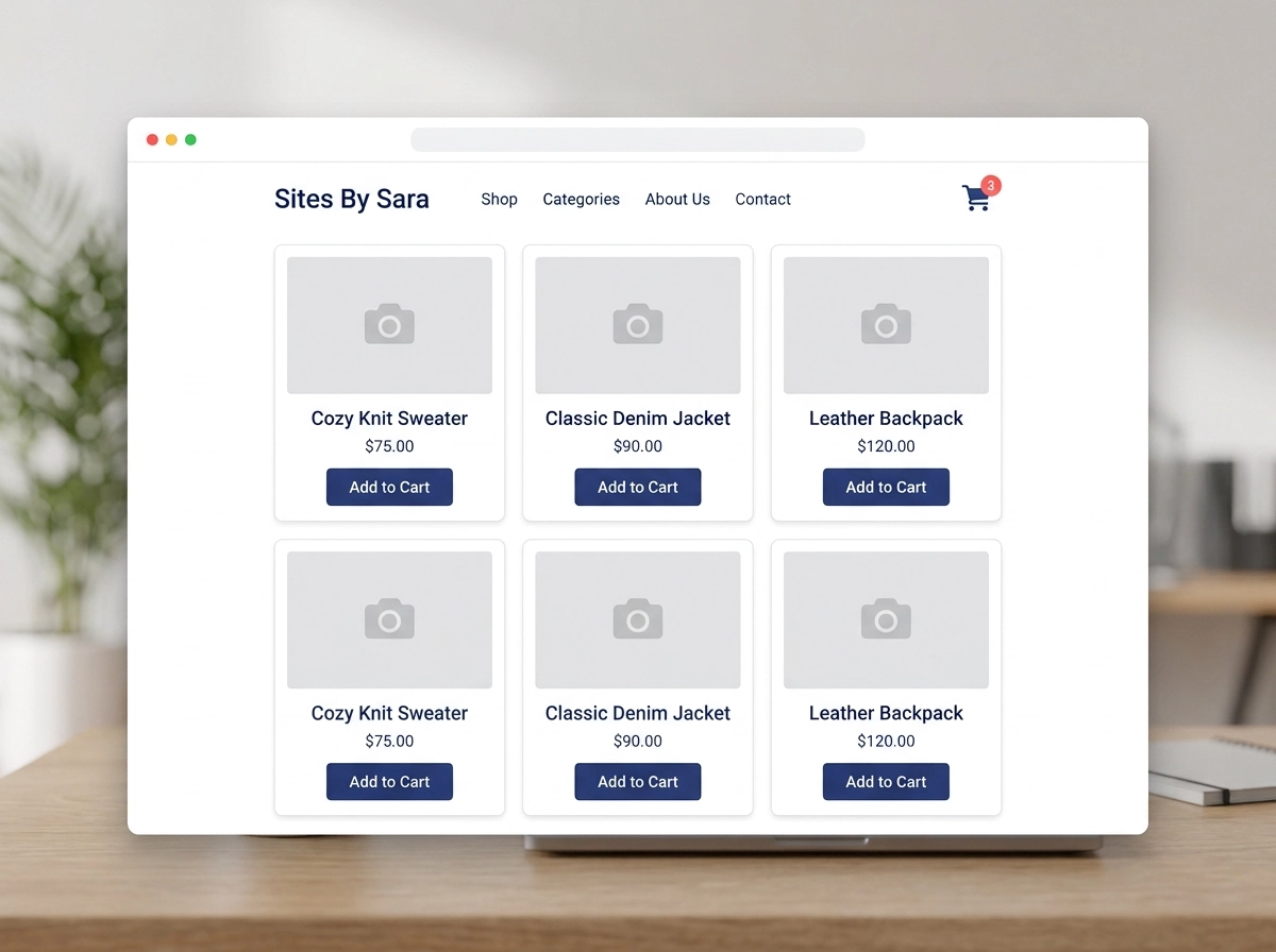WooCommerce Online Store Shop Page and Product Catalog Mockup