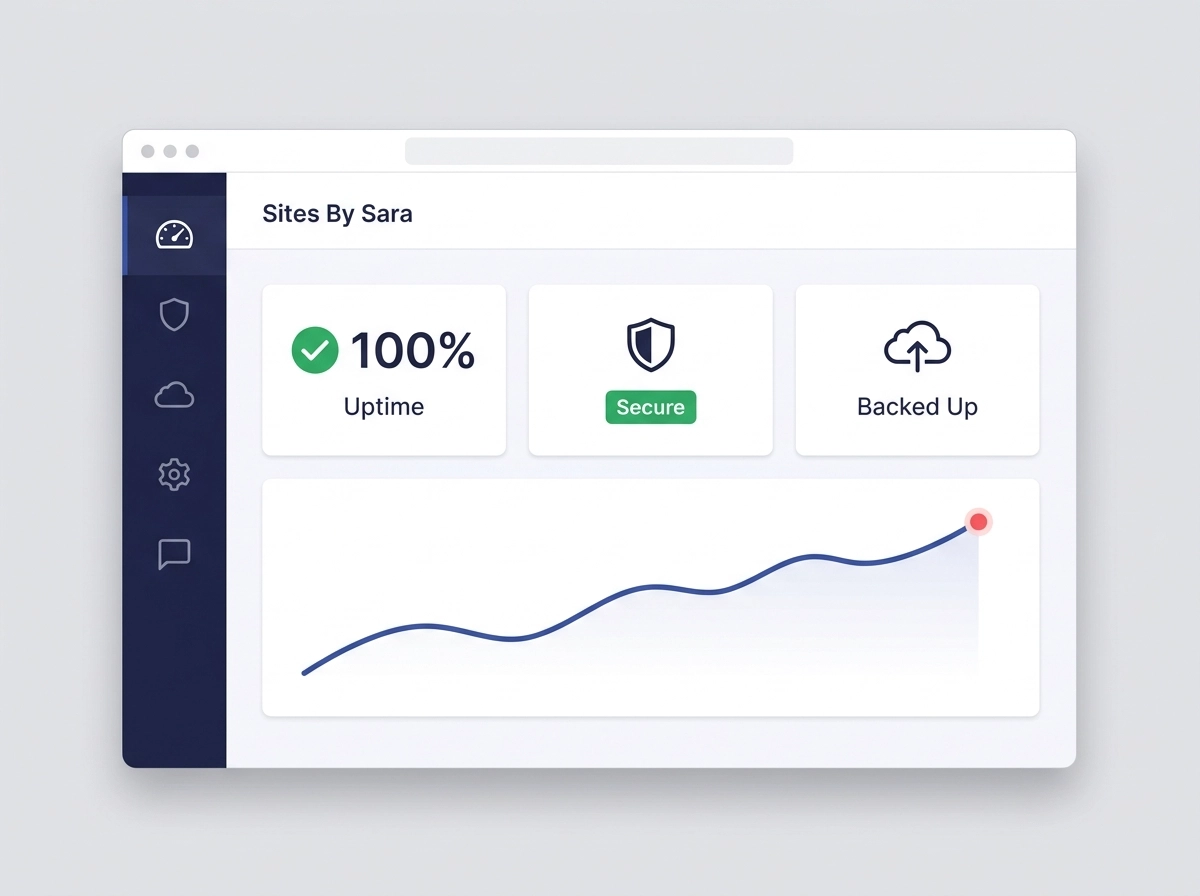 WordPress maintenance dashboard showing site health and update status